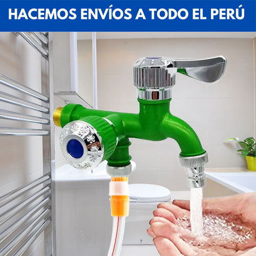 DuaFlow™ Caño Antióxido 2 en 1 + Regadera Portable 1.2 Metros