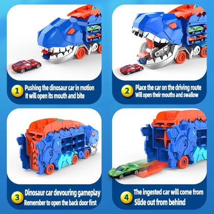 DINO CAR 3 EN 1 + KIT DE 10 AUTOS DE REGALO