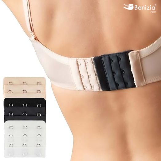 FlexiBra® Extensiones de Brasier - 3 Niveles ( PACK X6 )