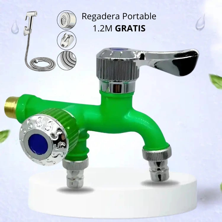 1 DuaFlow Caño Antióxido 2 en 1 + 1 Regadera Portable