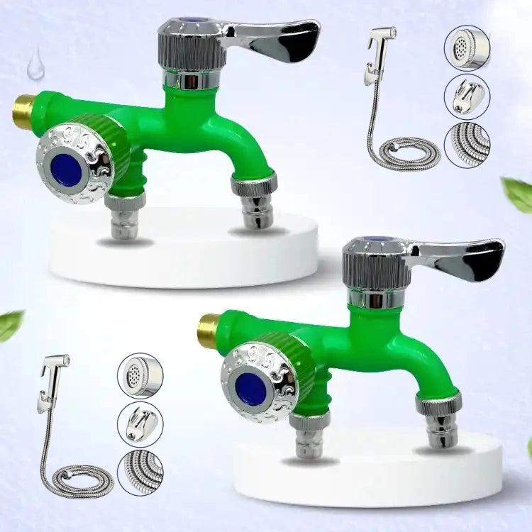 2 DuaFlow Caño Antióxido 2 en 1 + 2 Regaderas Portables