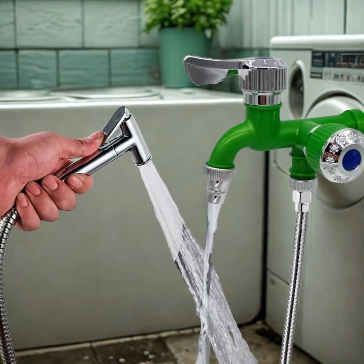 DuaFlow™ Caño Antióxido 2 en 1 + Regadera Portable 1.2 Metros