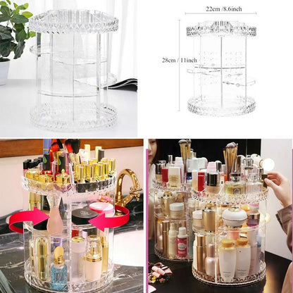 Organizador de Maquillaje Giratorio 360° (Diseño Diamante)